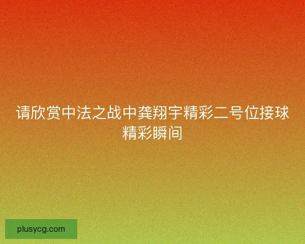 请欣赏中法之战中龚翔宇精彩二号位接球精彩瞬间